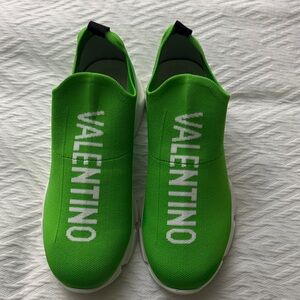 Valentino Vibrant Green Slip-On Shoes